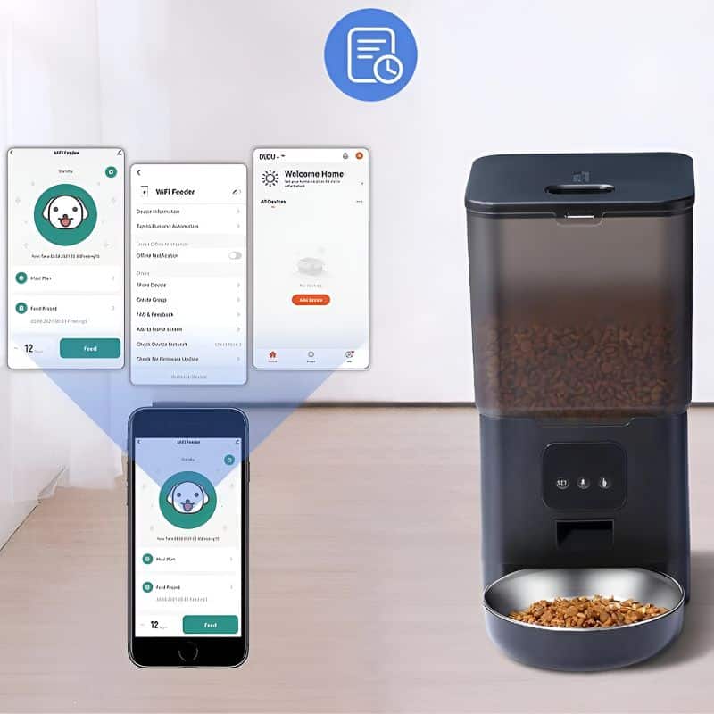 Distributeur automatique de croquettes avec application mobile très pratique