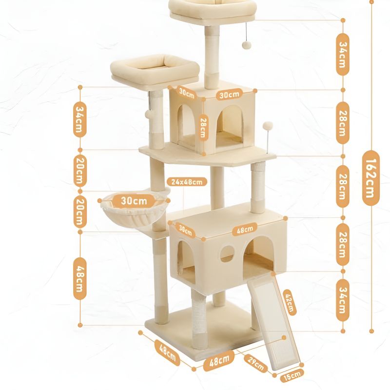 arbre à chat beige avec un bon design