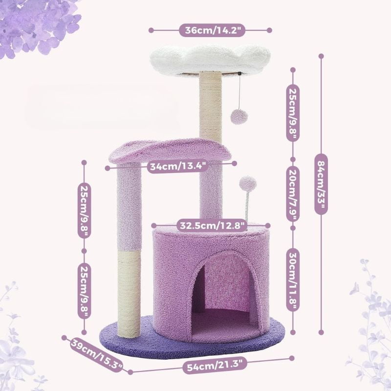 Arbre à chat à fleur avec un joli design