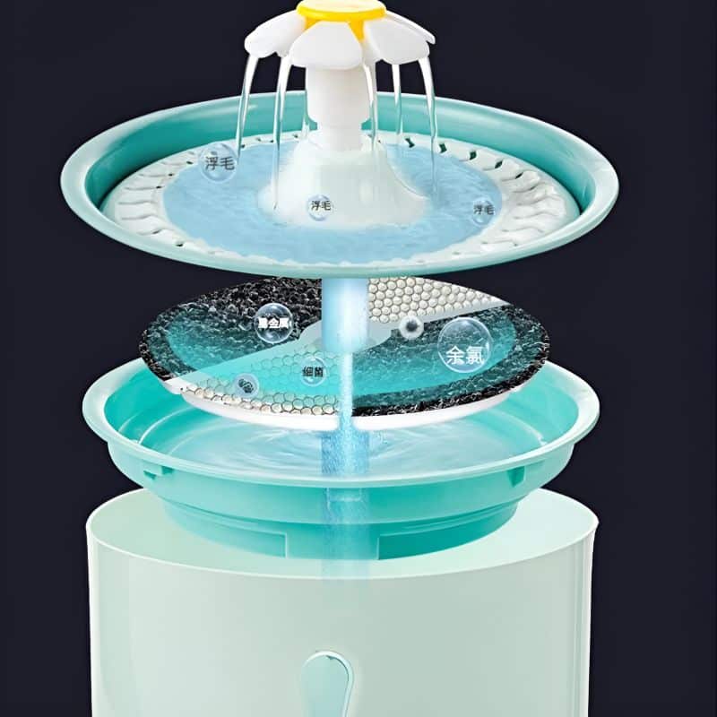 Fontaine à eau pour chat en forme de fleur avec un très beau design
