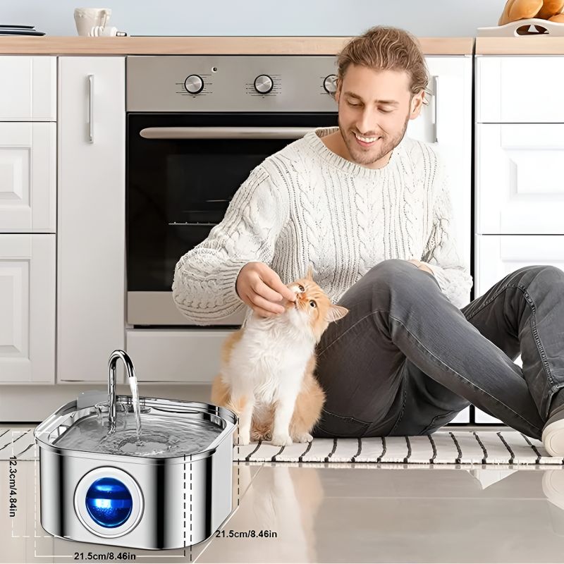 Fontaine à eau pour chat en inox très design