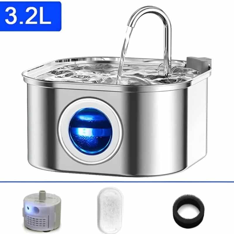 Fontaine à eau pour chat en inox durable et pratique