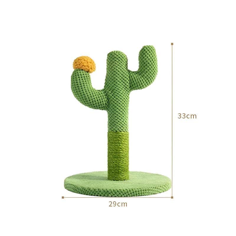 griffoir pour chat en forme de cactus posé de façon verticale