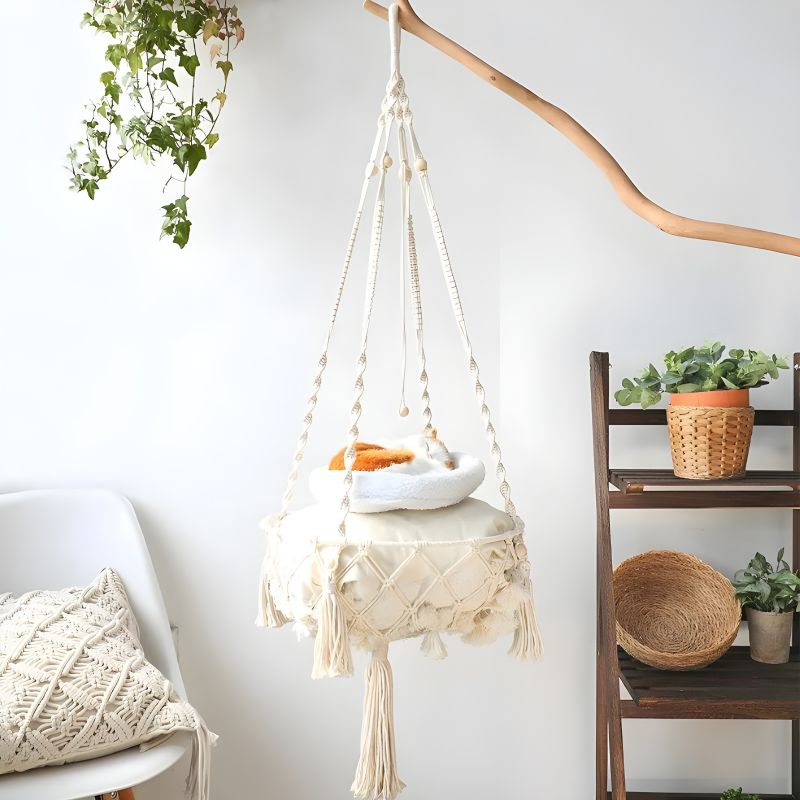 hamac chat macramé avec un bon design