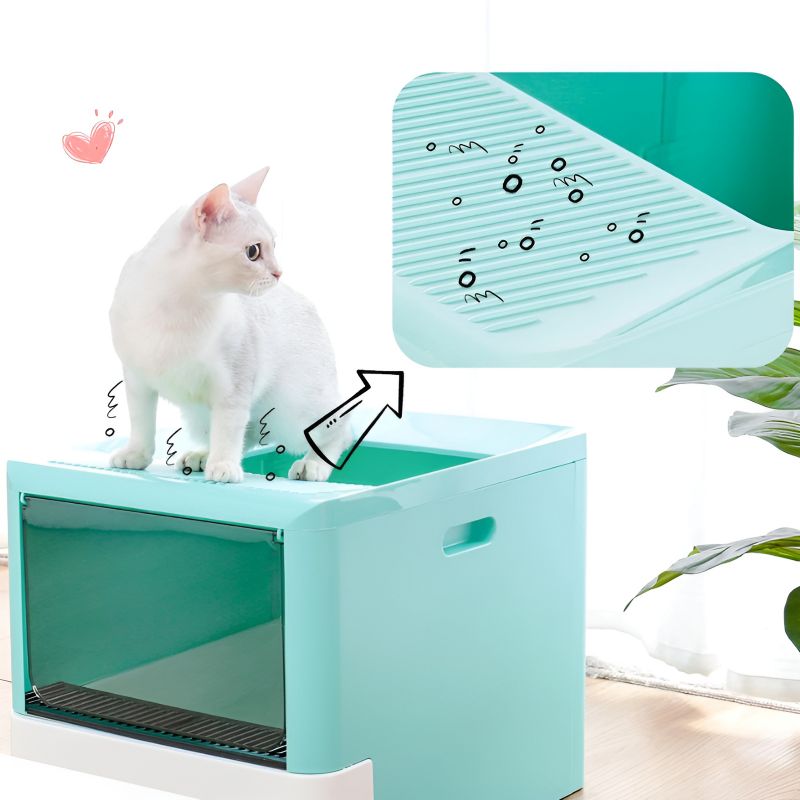 litiere chat avec tiroir idéal pour garder l'environnement du chat propre