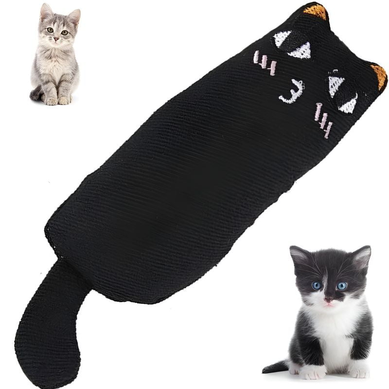 peluche chaton noir fabriqué avec une matière très douce