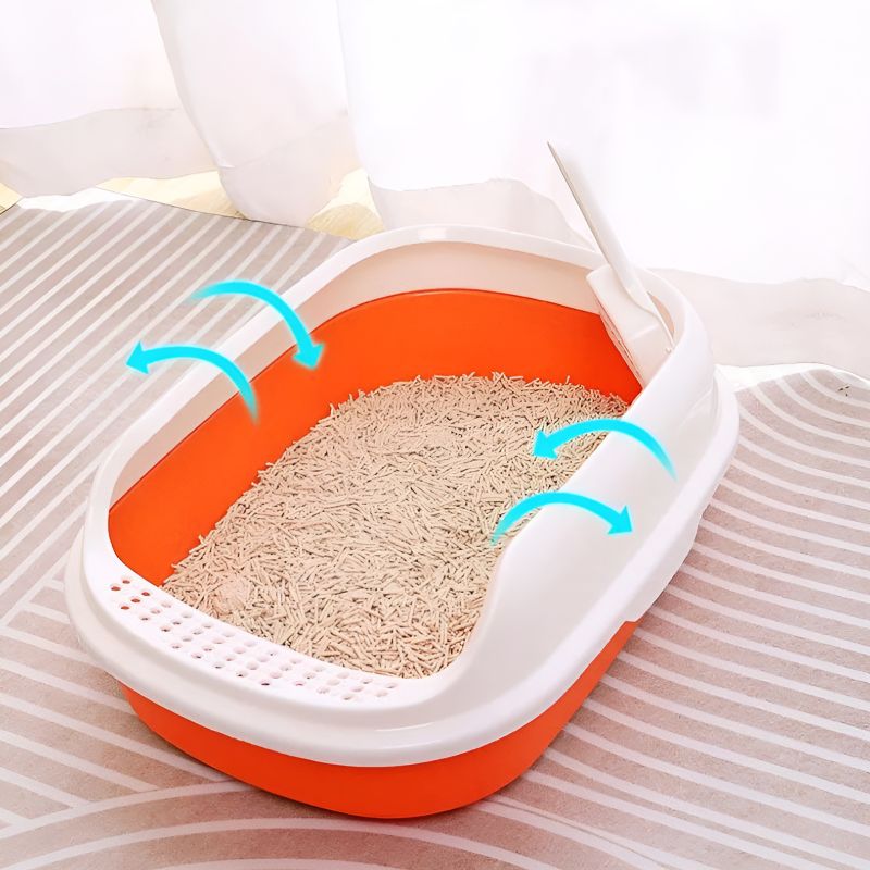 petite litiere chat bien aéré avec un joli design