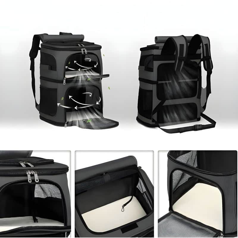 sac de transport pour 2 chats avec un joli design