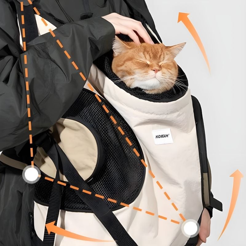sac transport chat marron pratique avec un joli design