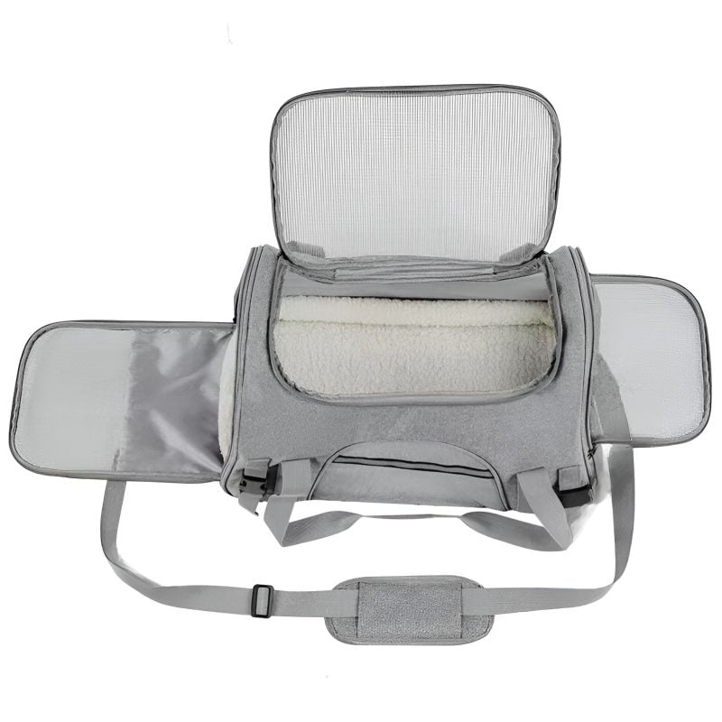 caisse transport chat voiture avec un coussin confortable à l'intérieur