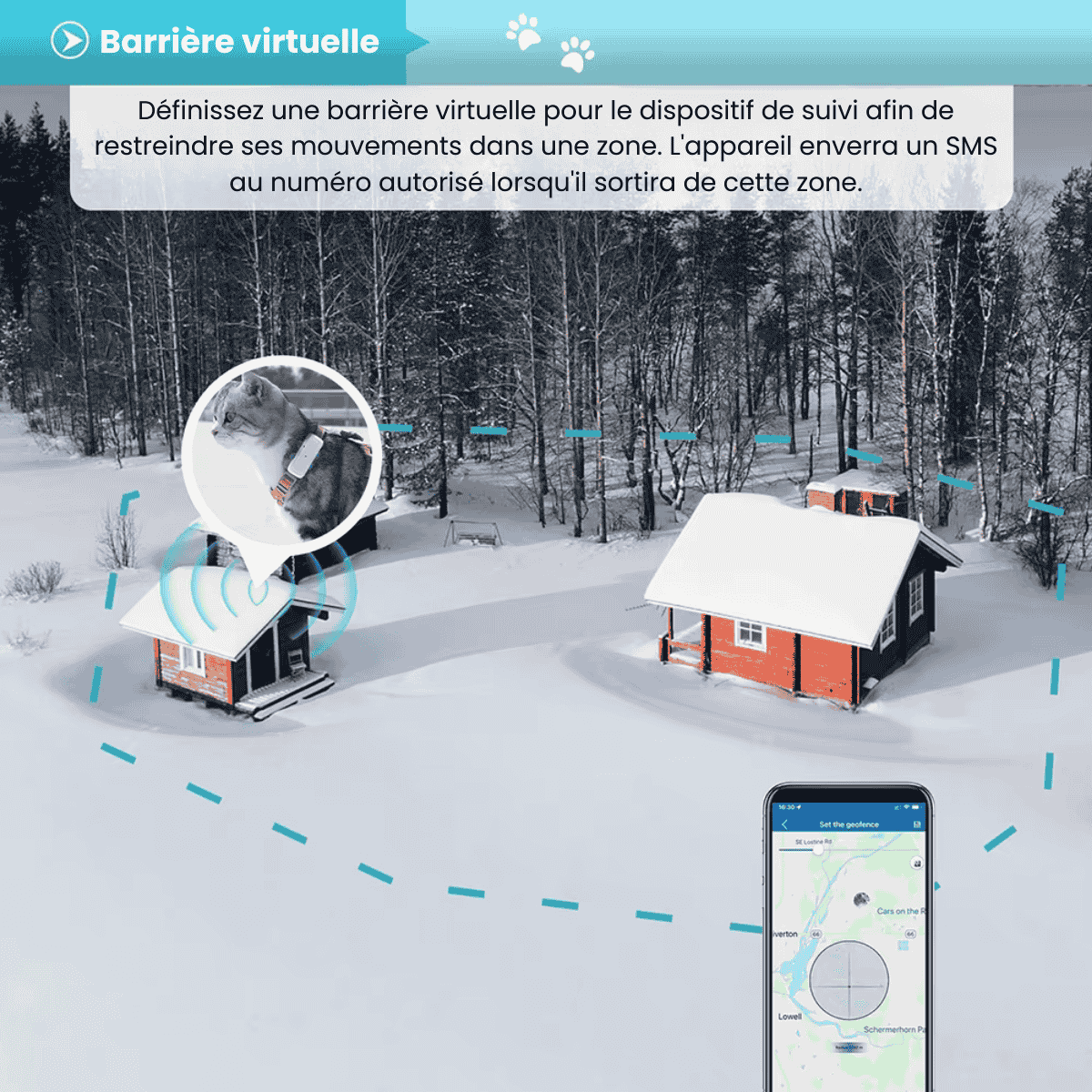 Puce GPS pour chat barriere virtuelle