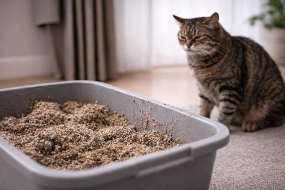 Causes d’un chat qui fait pipi partout