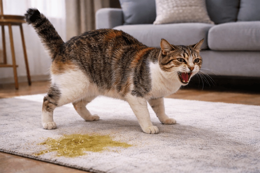 Chat qui fait pipi partout dans la maison